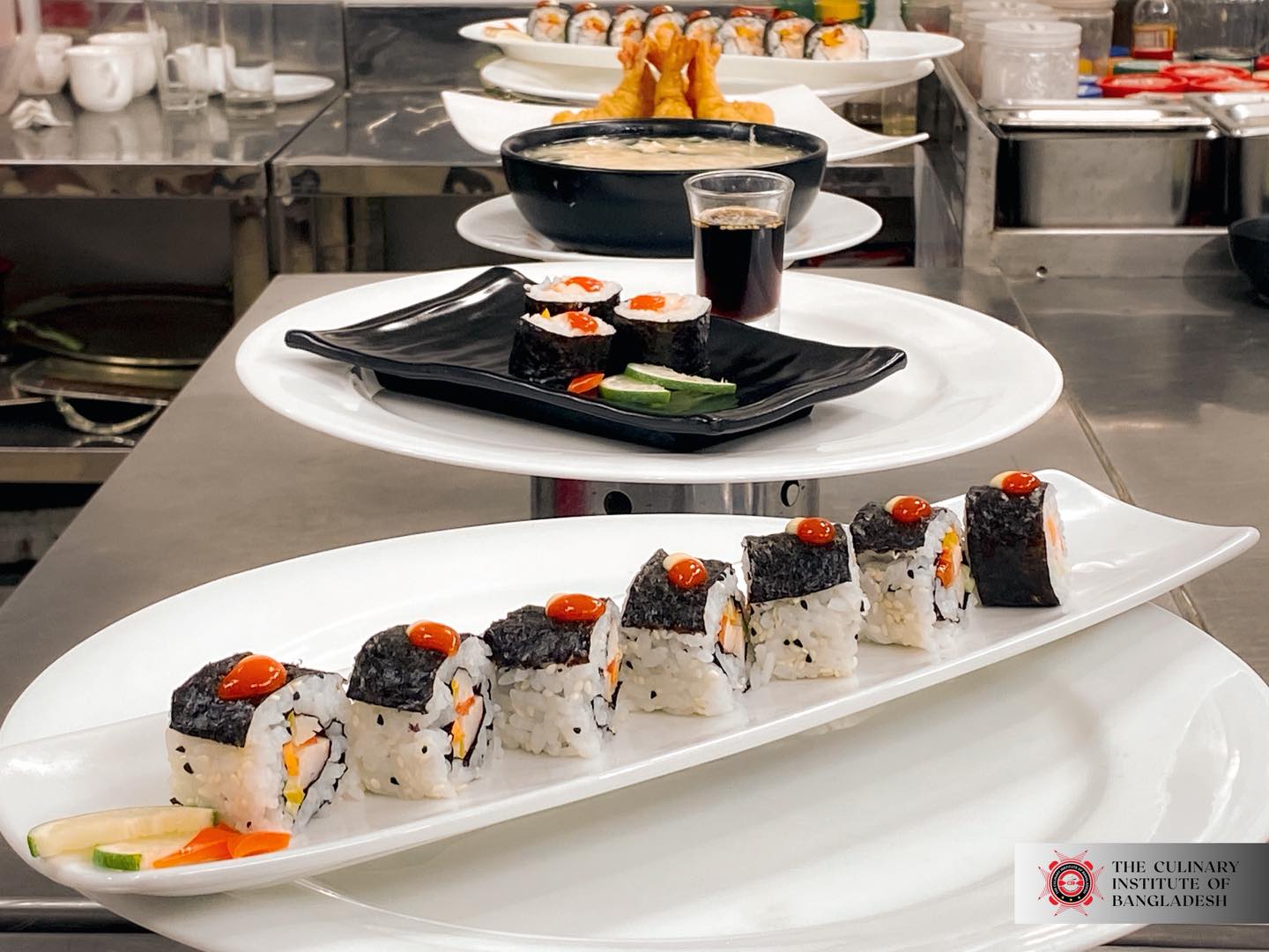 Chef preparing Japanese cuisine